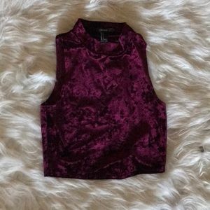 Velvet tank crop top